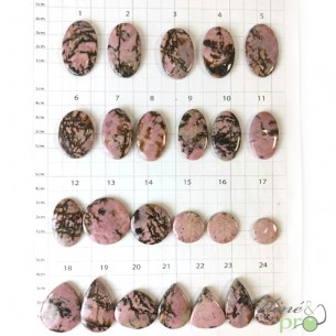 Rhodonite - cabochons percés