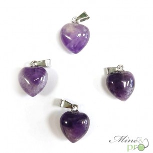 Améthyste - pendentif en forme de coeur 1,5cm