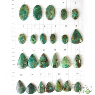 Chrysocolle A - cabochons percés
