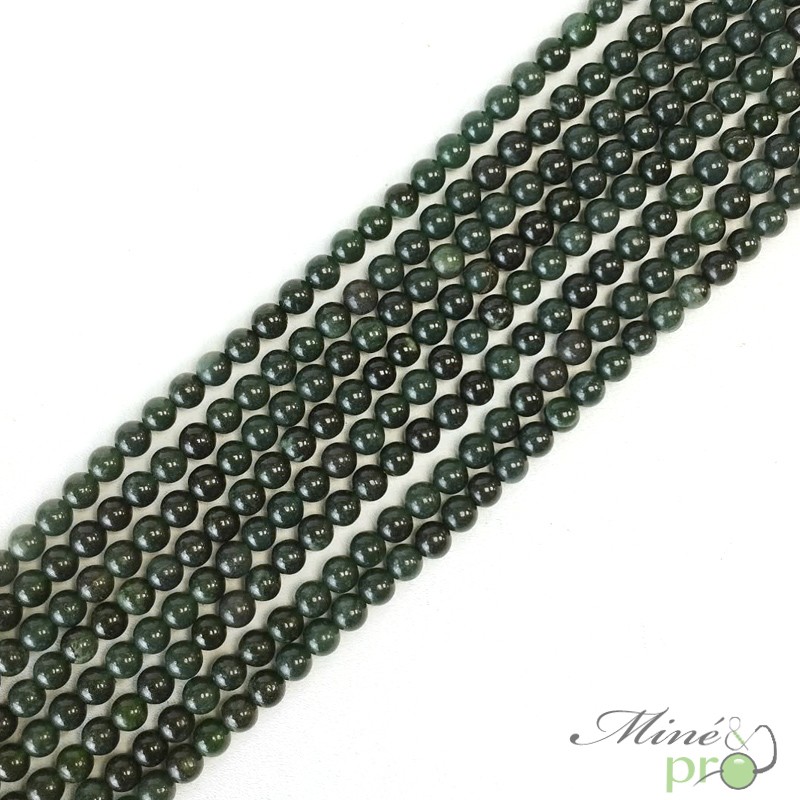 Jade du Guatemala A+ en perles rondes 4mm - fil complet