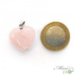 Quartz rose - pendentif en forme de coeur