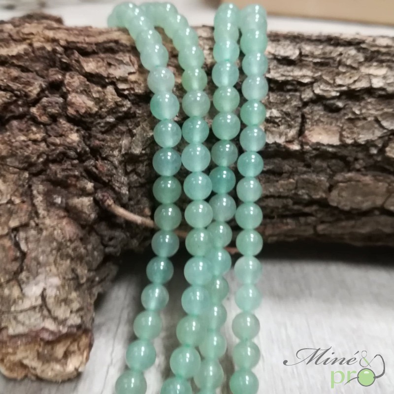 Aventurine verte naturelle en perles rondes 6mm - fil complet