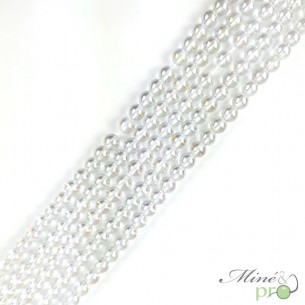 Aqua aura quartz blanche en perles rondes 6mm - fil complet