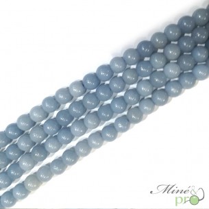 Angelite naturelle en perles rondes 6mm - fil complet