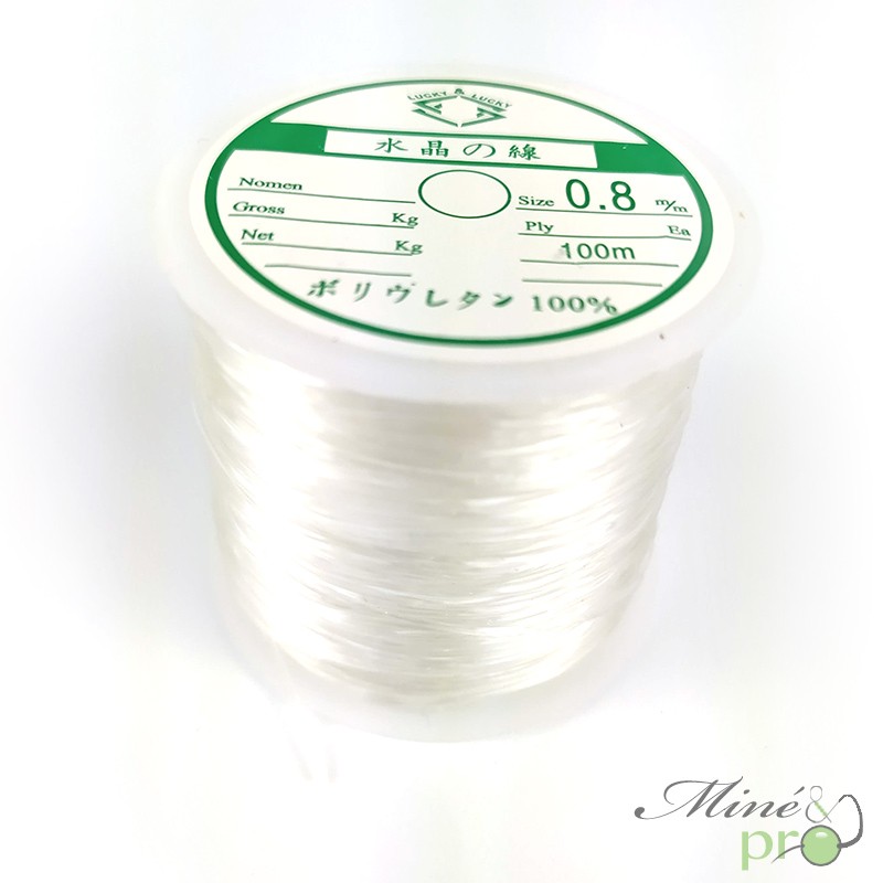 Bobine de fil Nylon Elastique 0,8mm environ 10m - Mercerie Center