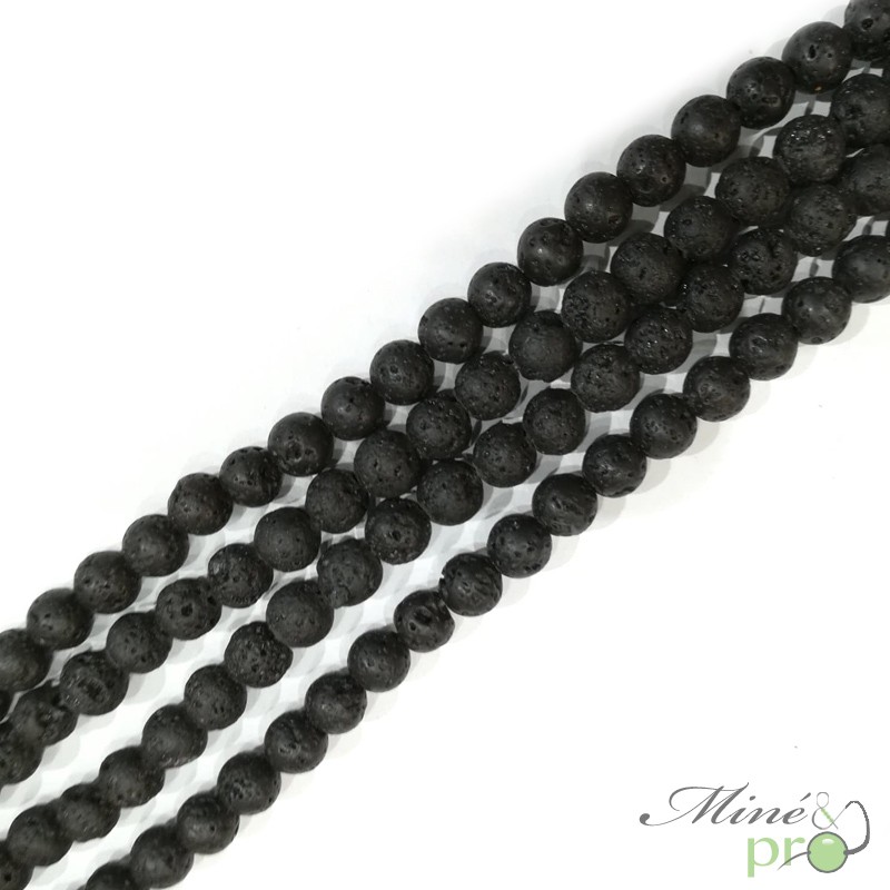 Lot De 90 Perles En Pierre De Lave 8mm - Neuf, Livraison Gratuite - Zen Et Santé