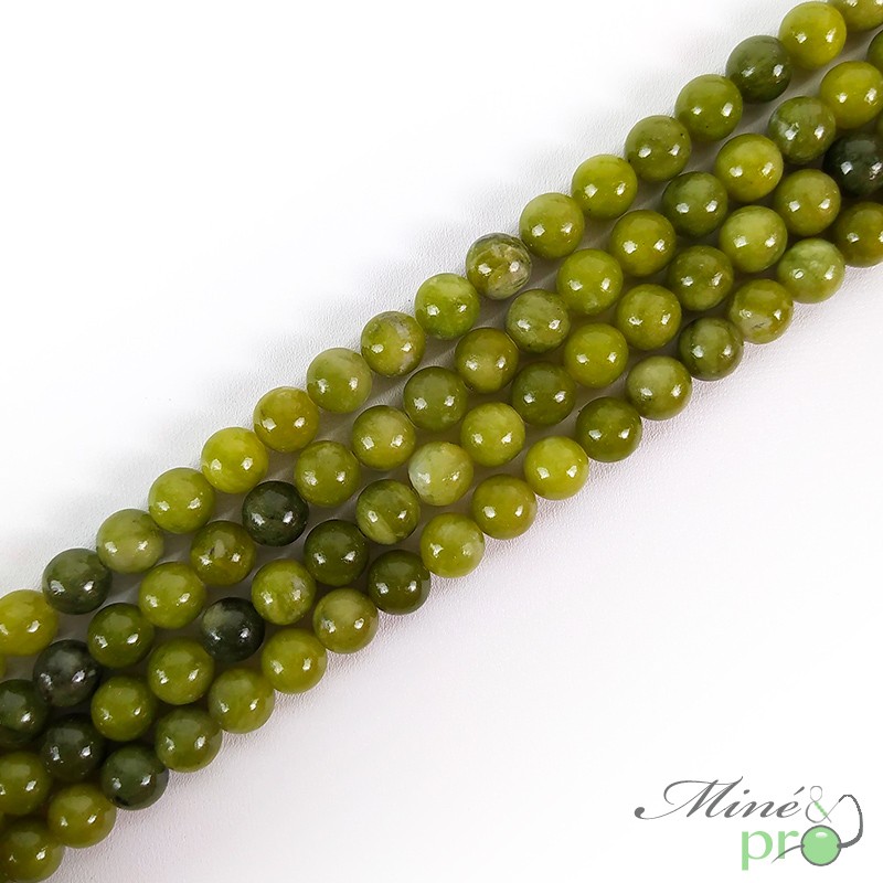 23 Perles En Serpentine Naturelle 8 Mm - Pierre Gemme Ophite, Pour Création De Bijoux