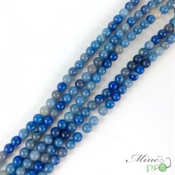 Aventurine bleue en perles rondes 6mm - fil complet