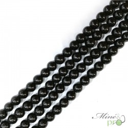 Tourmaline noire naturelle en perles rondes 6mm - fil complet