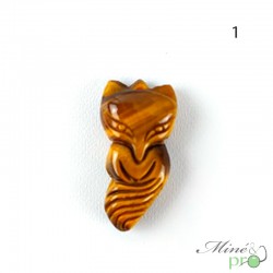Renard en Oeil de tigre - percé - grossiste pendentifs en pierre naturelle