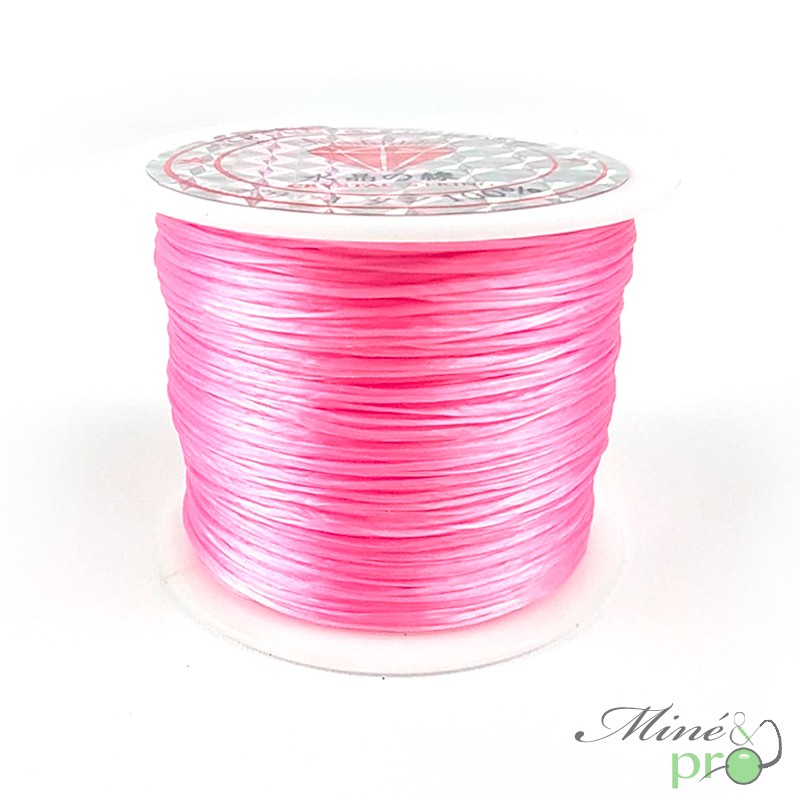Bobine fil élastique multibrins rose 0.8mm