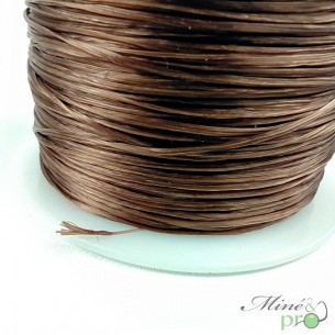 Bobine fil élastique multibrins marron 0.8mm