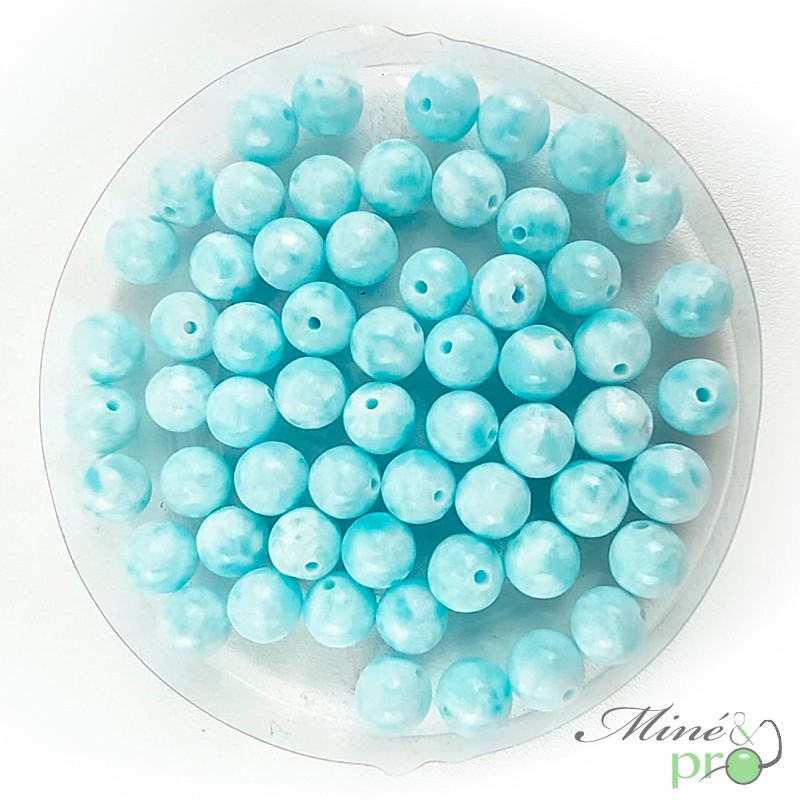 Hemimorphite AA en perles rondes 6mm - lot de 10
