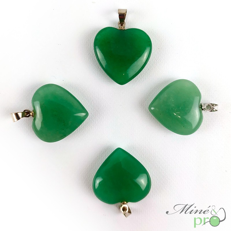 Aventurine verte - pendentif en forme de coeur