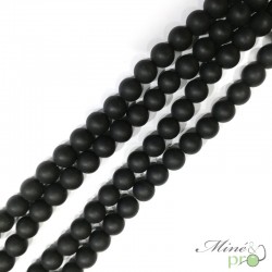 Onyx mat naturel en perles rondes 6mm - fil complet