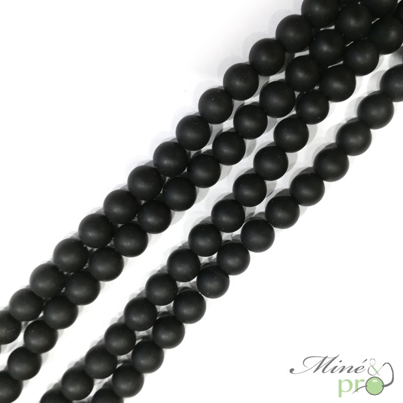 Perles Rondes En Onyx Noir Naturel Mat - Diam. 4mm à 12mm - Idéales Pour Création Bijoux Luxe