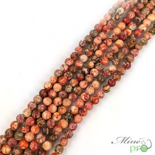 Jaspe léopard en perles rondes 6mm - fil complet