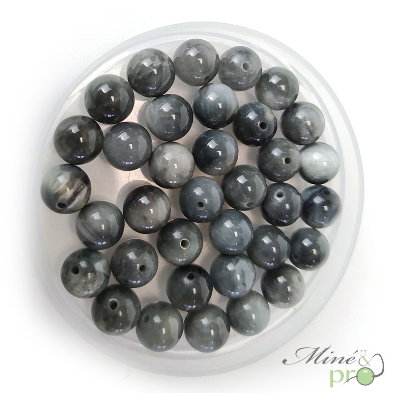 Oeil d'aigle en perles rondes 8mm - lot de 10