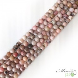 Opale rose en perles rondes 8mm - fil complet - grossiste perles en pierres naturelles