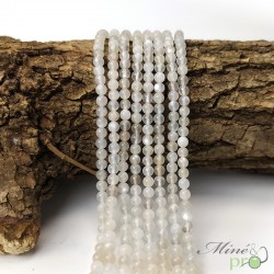 Pierre de lune blanche en perles rondes 4mm - fil complet - grossiste en perles Lithotherapie - Bouches du rhone
