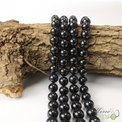 Tourmaline noire en perles rondes 10mm - fil complet