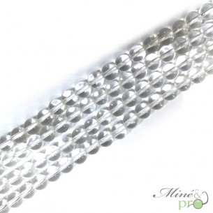 Cristal de roche naturel en perles rondes 6mm - fil complet