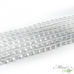 Cristal de roche en perles rondes 6mm - fil complet