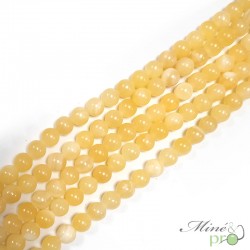 Calcite jaune en perles rondes 8mm - fil complet