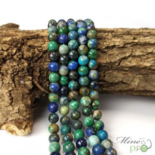 Chrysocolle en perles rondes 8mm - fil complet