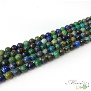 Chrysocolle en perles rondes 8mm - fil complet