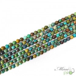 Turquoise véritable mixte en perles rondes 6mm - fil complet