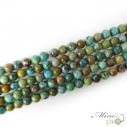 Turquoise véritable mixte en perles rondes 8mm - fil complet