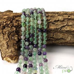 Fluorite en perles rondes 6mm - fil complet - grossiste perles Lithotherapie