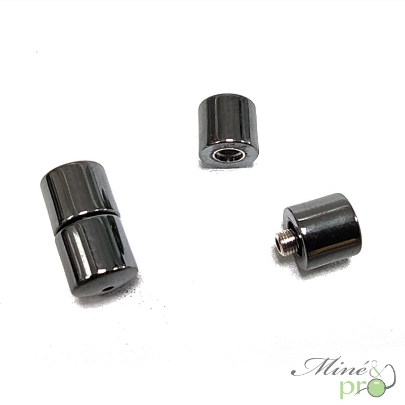 Fermoirs à visser en Hématite 14mm - lot de 5