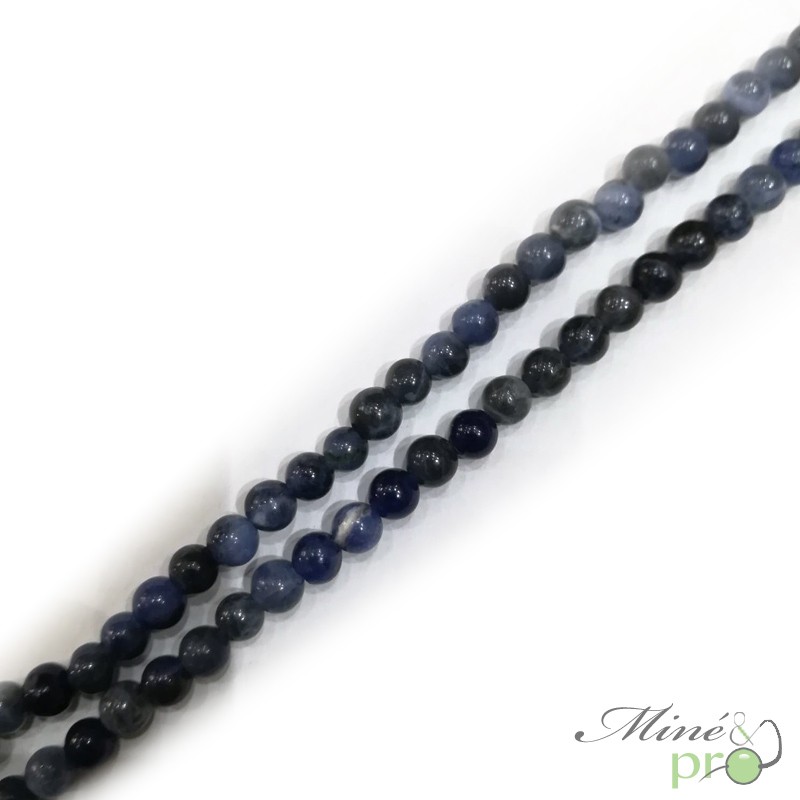 Sodalite naturelle en perles rondes 4mm - fil complet