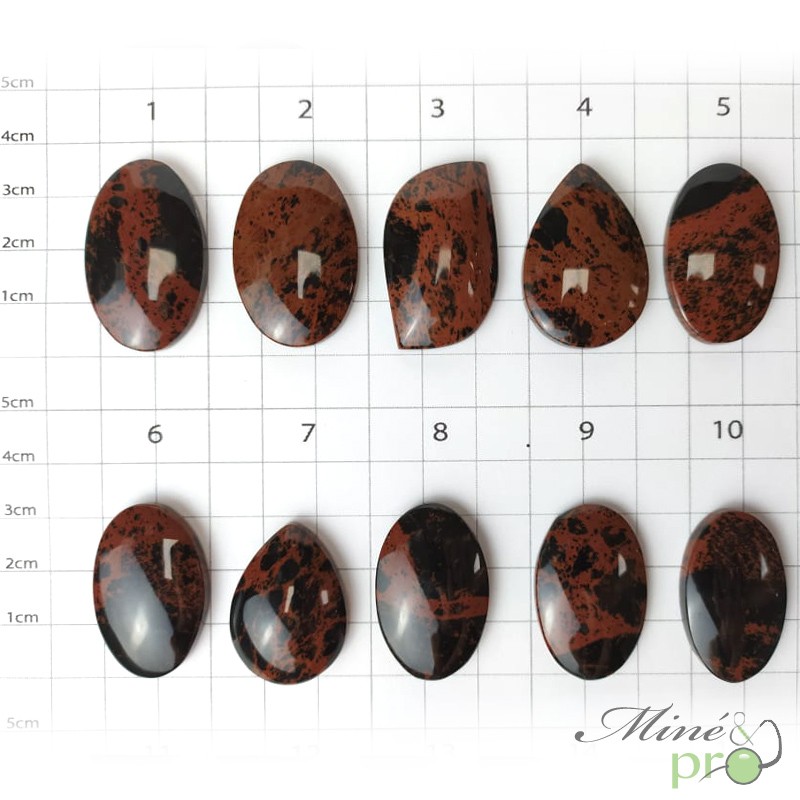 Obsidienne Mahogany (acajou) - cabochons
