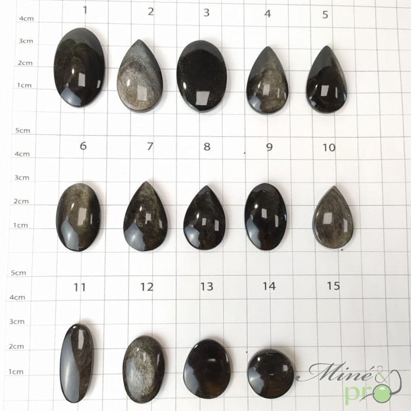 Obsidienne argentée - cabochons