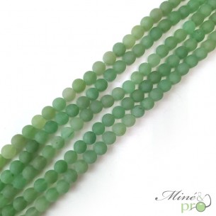 Aventurine verte MAT en perles rondes 8mm - fil complet