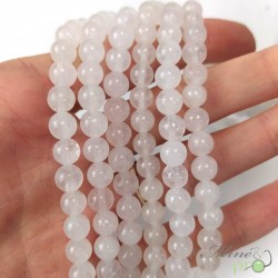 Jade Blanc en perles rondes 6mm - fil complet