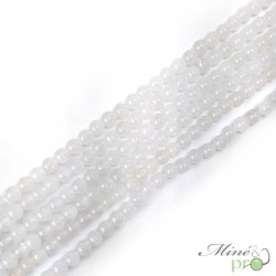 Jade Blanc en perles rondes 6mm - fil complet