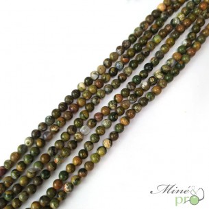 Jaspe océan en perles rondes 6mm - fil complet