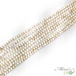 Magnésite en perles rondes 4mm - fil complet