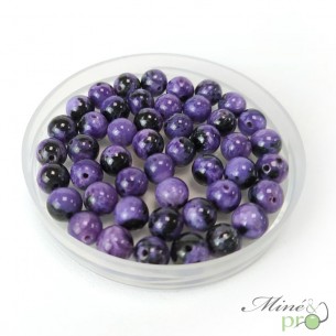 Charoïte A en perles rondes 8mm - lot de 10