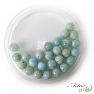 Larimar en perles rondes 8mm - lot de 10