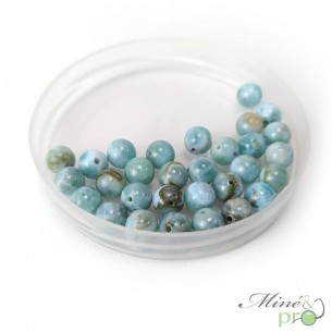 Larimar en perles rondes 6mm - lot de 10