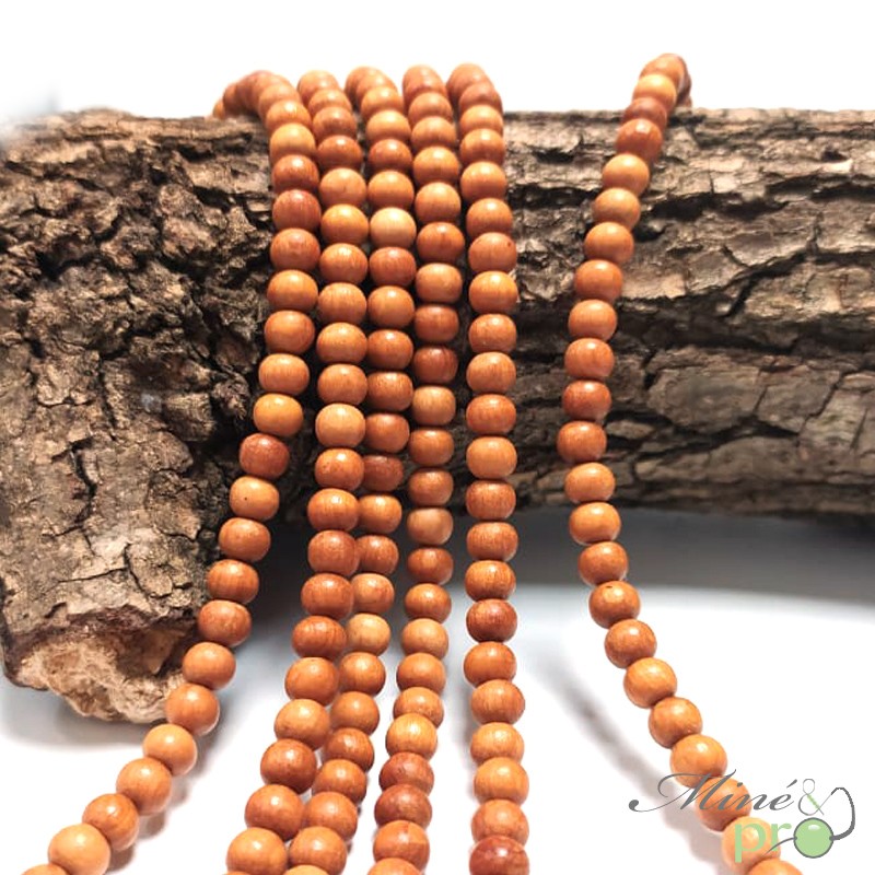 Bois en perles rondes 6mm - fil complet Bois en perles rondes 6mm - fil complet