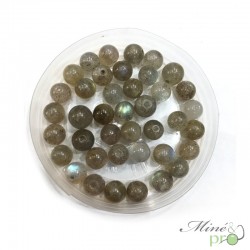 Labradorite AAA naturelle en perles rondes 6mm - lot de 10