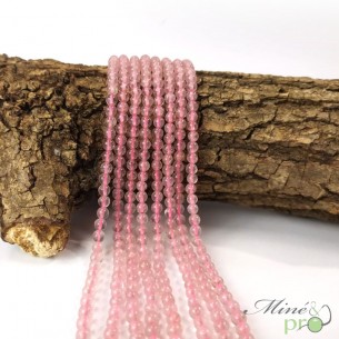 Quartz fraise en perles rondes 4mm - fil complet