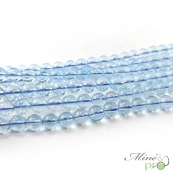 Topaze bleue AA en perles rondes 6mm - lot de 10