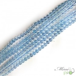 Topaze bleue AA en perles rondes 6mm - fil complet